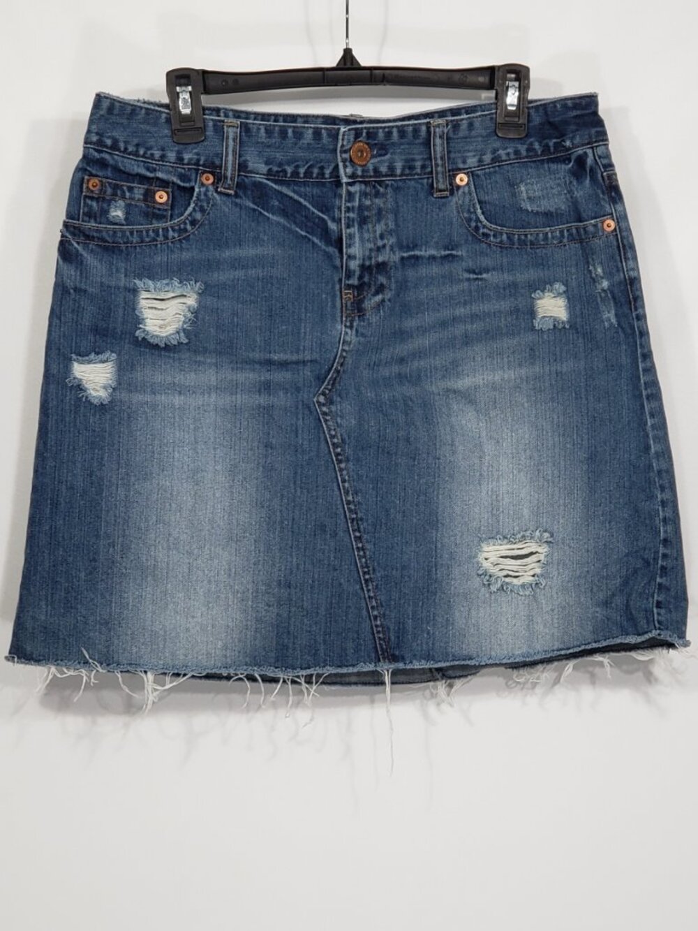 American Eagle  Mini Skirt  Distressed Raw Hem  Sequins on back pockets  Size 12